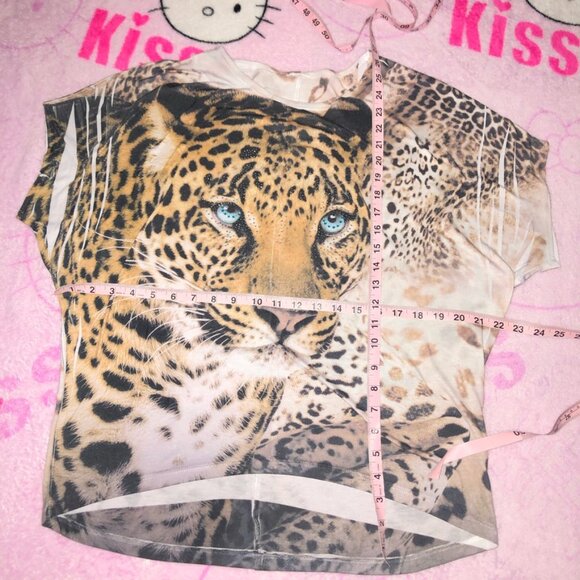 y2k trashy leopard rhinestone top - Picture 4 of 7